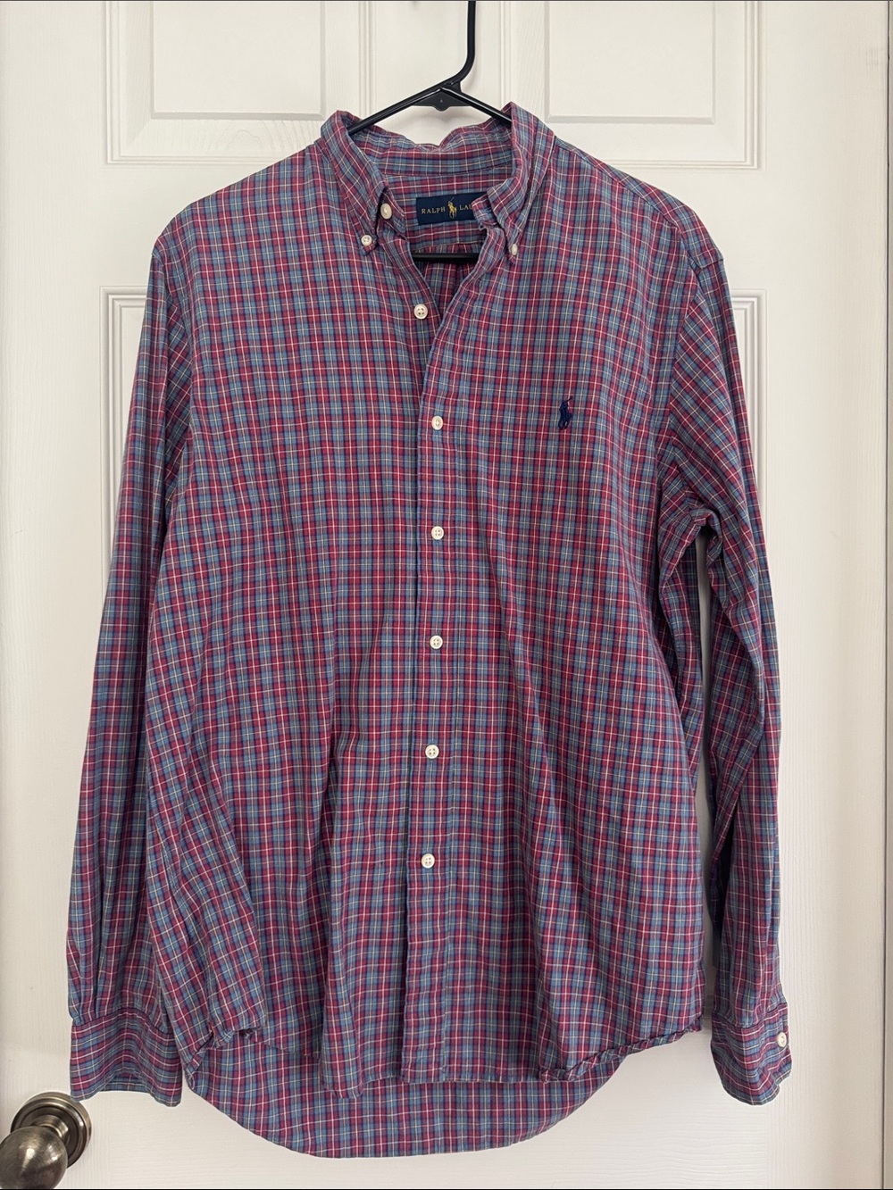 Ralph Lauren Men’s Plaid Button-Down Shirt - Blue & Red